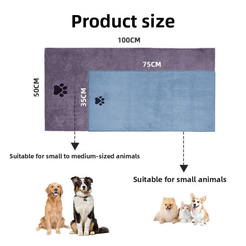 Ultra Fine Fiber Pet Bath Towel Super Absorbent Quick Dry