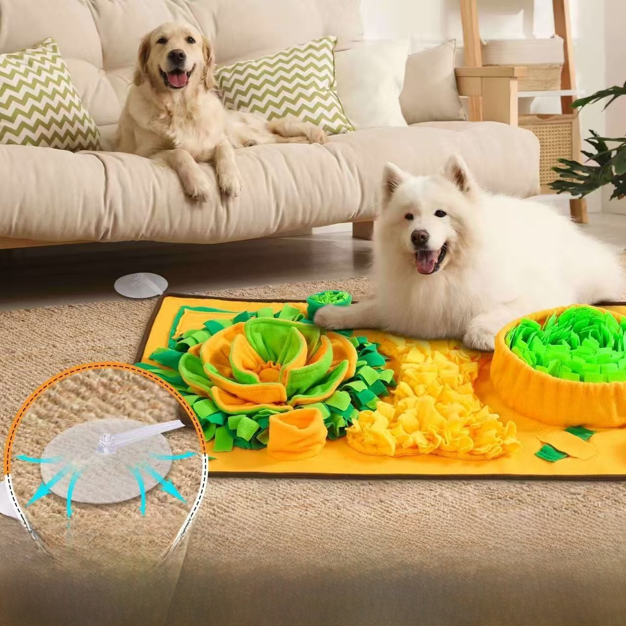 Interactive Pet Foraging Mat Slow Feeder Puzzle Toy